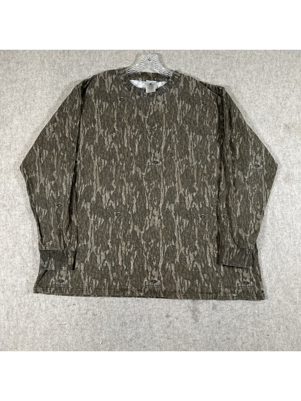 Vtg Mossy Oak Bottomland Camouflage Long Sleeve Tee Shirt Sz 3XL Hunting Outdoor
